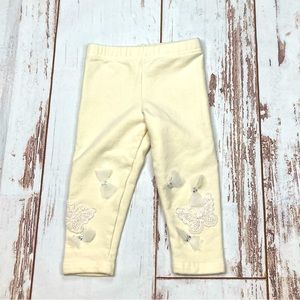 MAE-LI Rose Leggings Butter Yellow Sz 12-18M